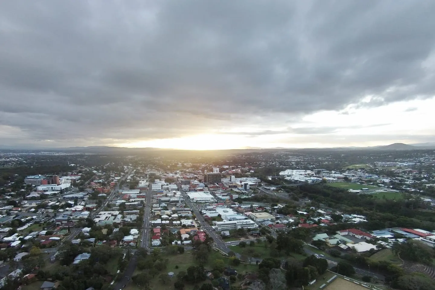 Mortgage broker Ipswich: aerial view over the Ipswich CBD